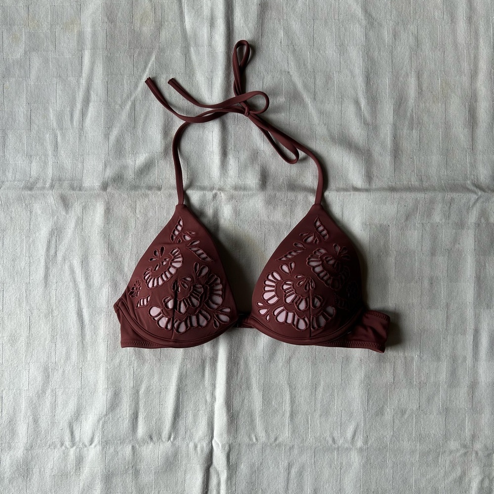 Shade & Shore Burgundy Bikini Top